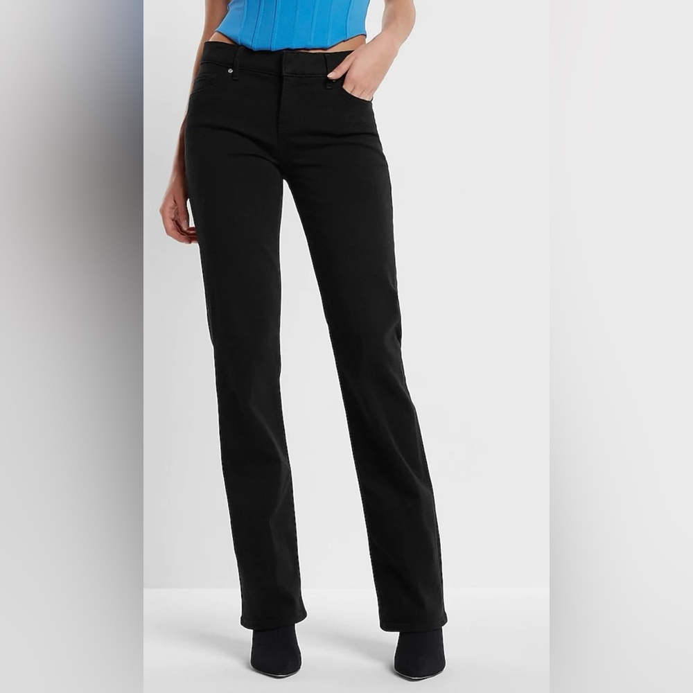 NWT Express Editor Low Rise Black Bootcut Jeans 8L